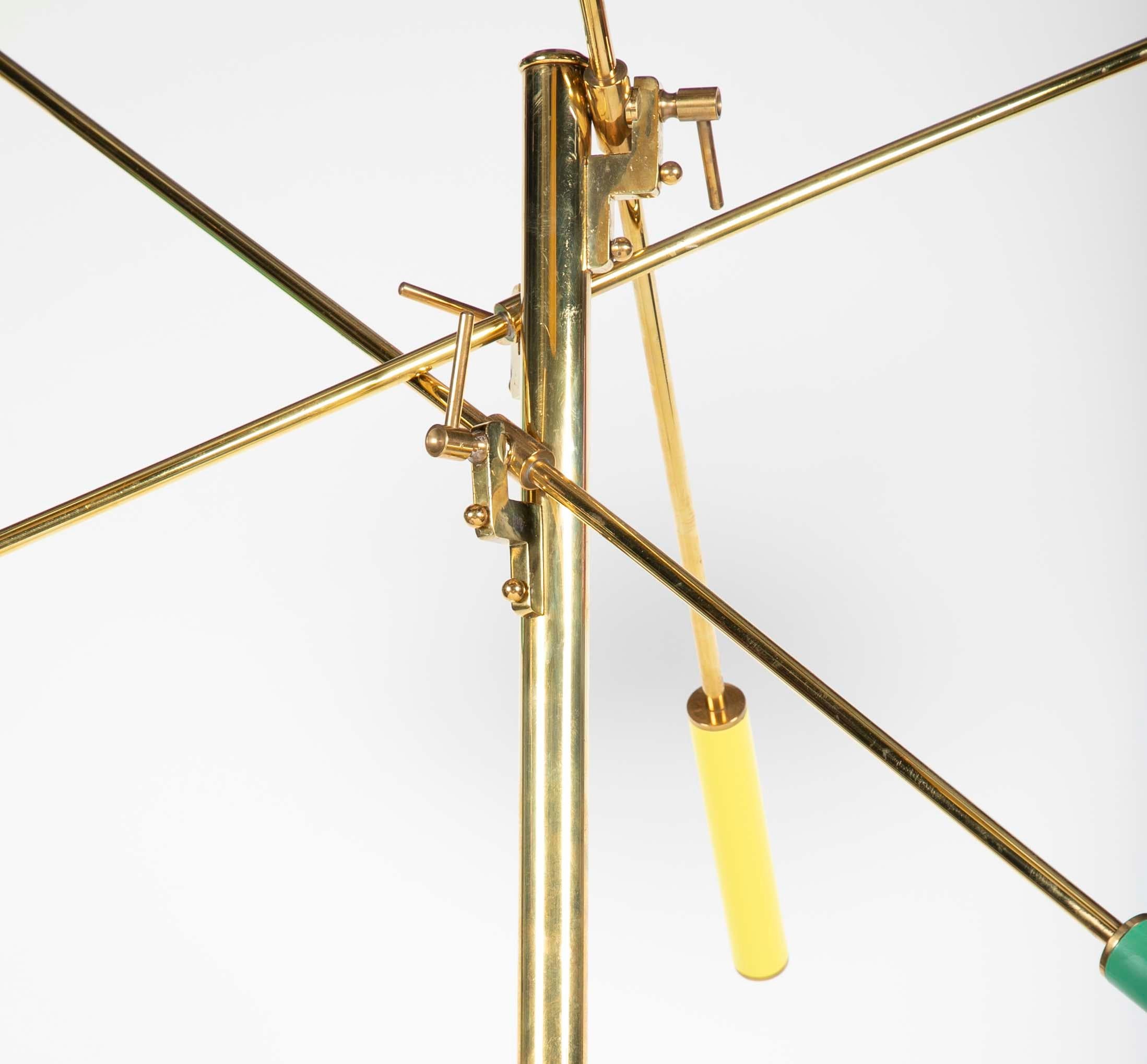 Brass Triennial Floor Lamp Attributed to Arredoluce For Sale 6