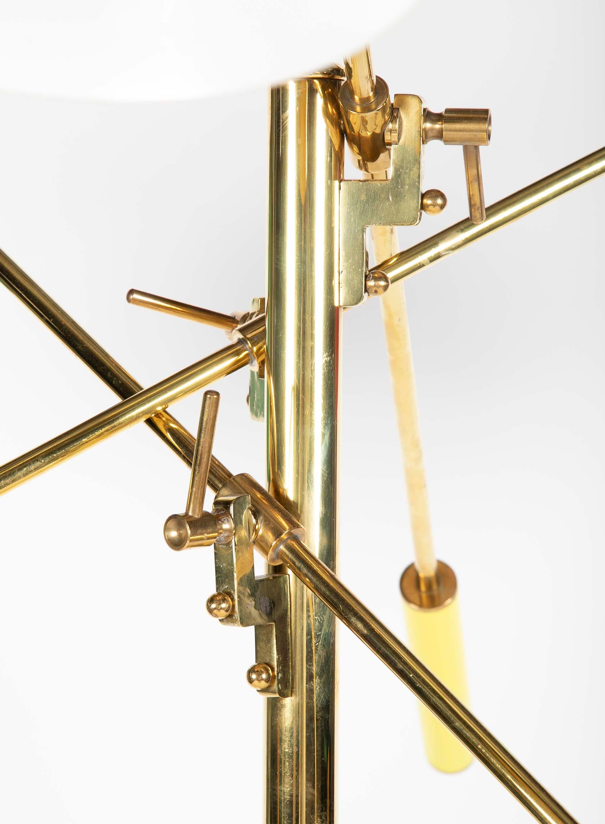 Brass Triennial Floor Lamp Attributed to Arredoluce For Sale 7