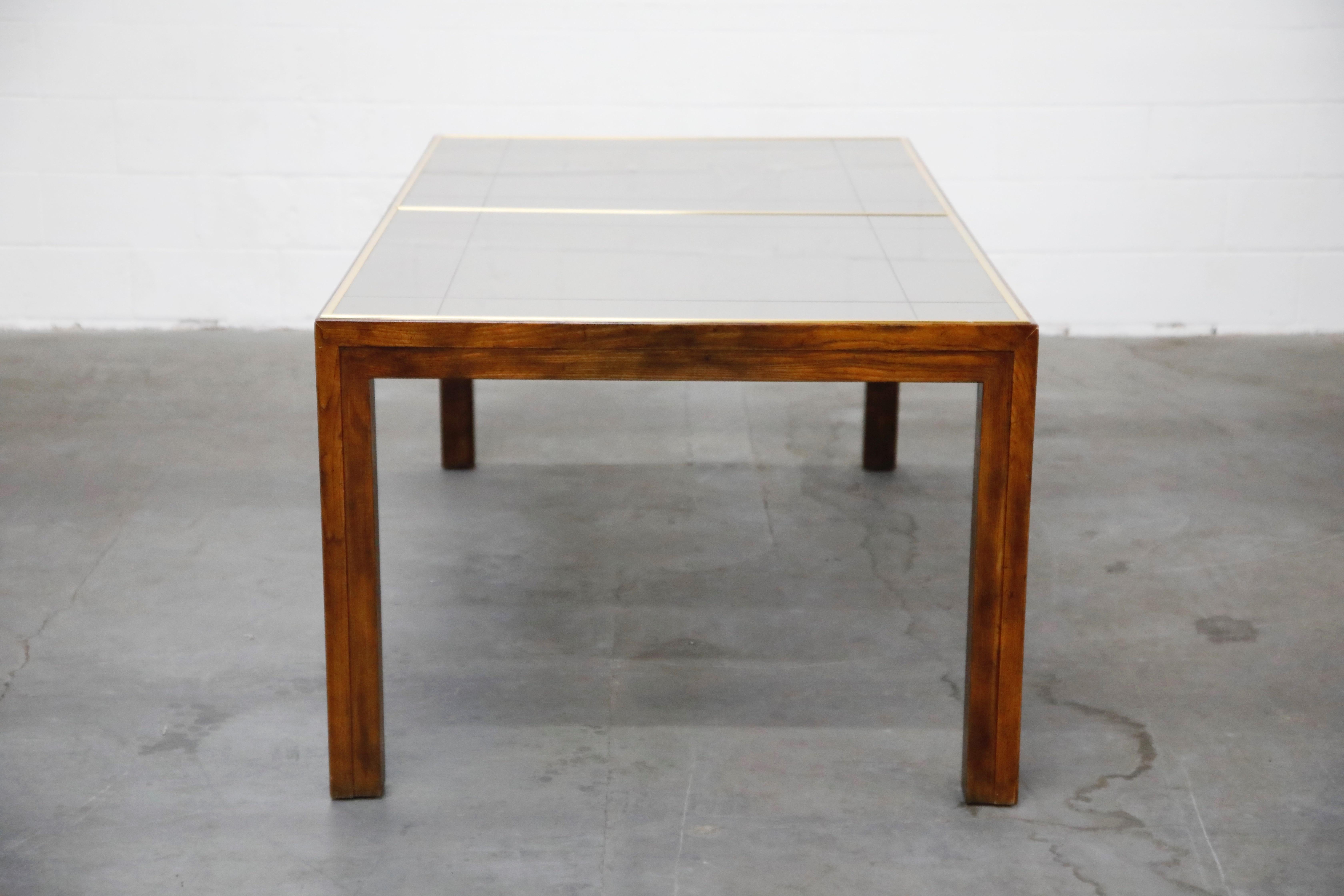 henredon glass top dining table