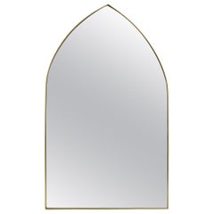 Brass Trim Cathedral Top Mirror