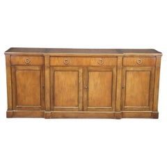 Brass Trimmed French Directoire Cherry Sideboard Buffet with Ring Pulls C1950