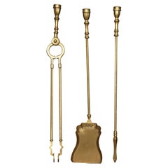 Antique Brass Triple Companion Fire Tool Set