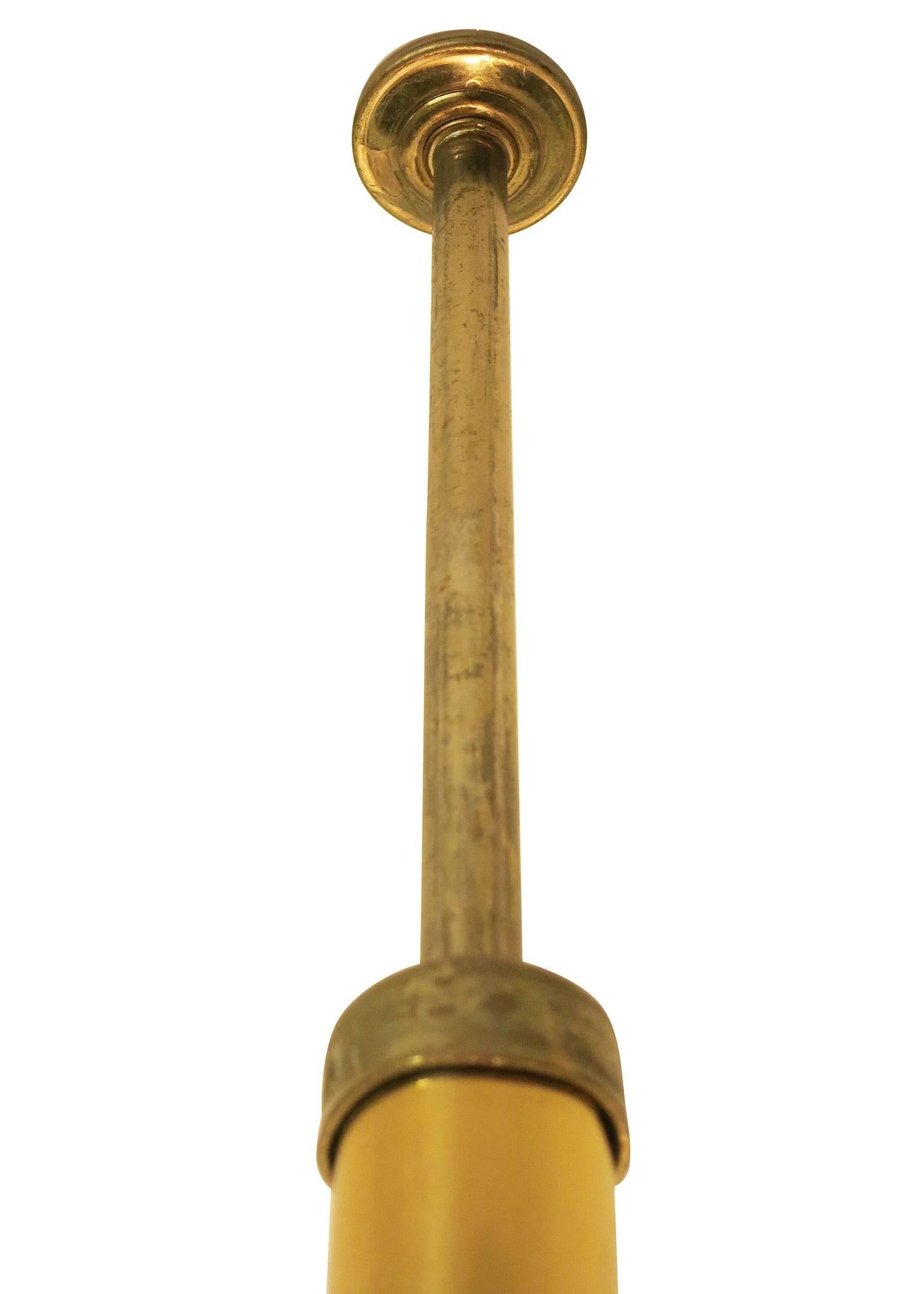 Brass Triple Light Floor to Ceiling Tension Pole Lamp 1