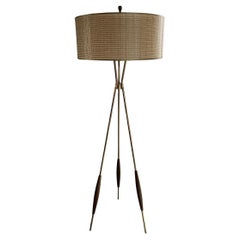 Brass Tripod Floor Lamp by Gerald Thurston for Lightolier