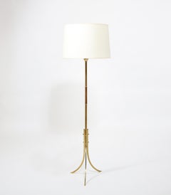 Brass Tripod Floor Lamp, France 1950's