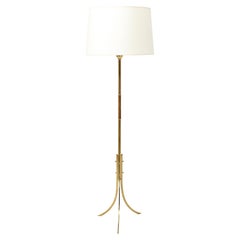 Retro Brass Tripod Floor Lamp, France 1950's