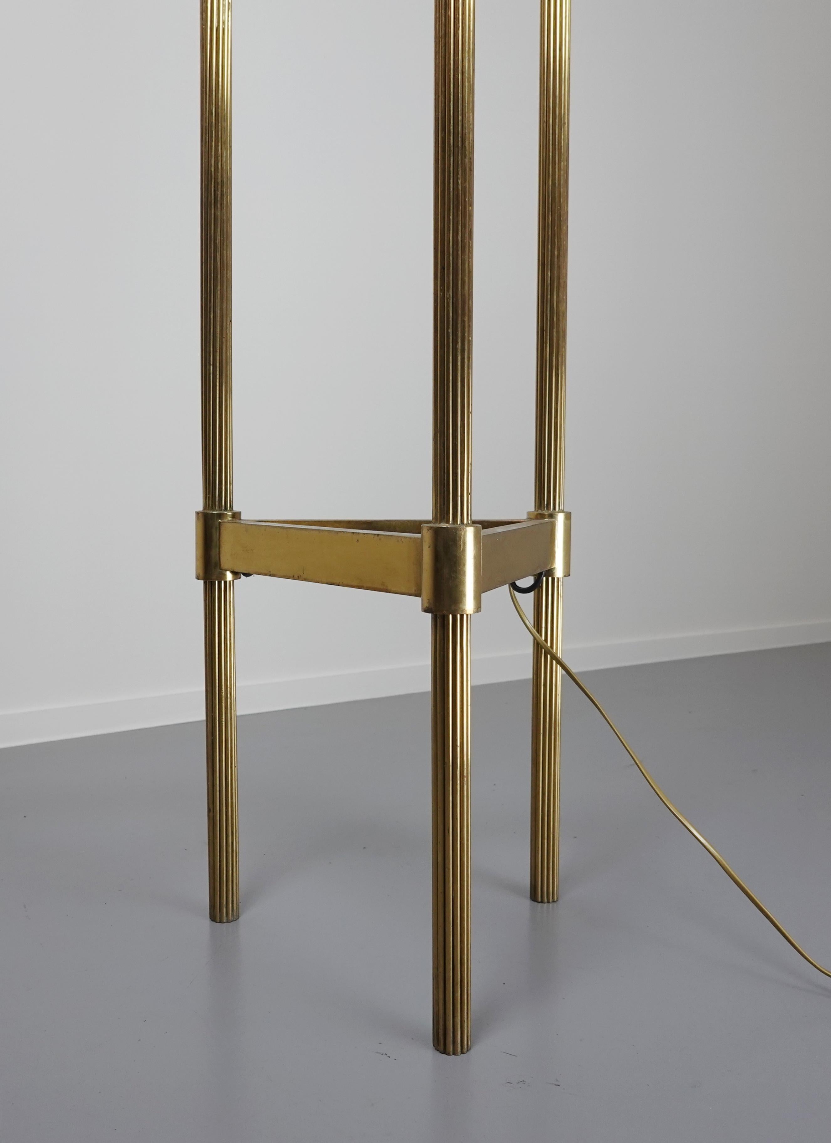 Mid-Century Brass Tripod Floor Lamp Model 