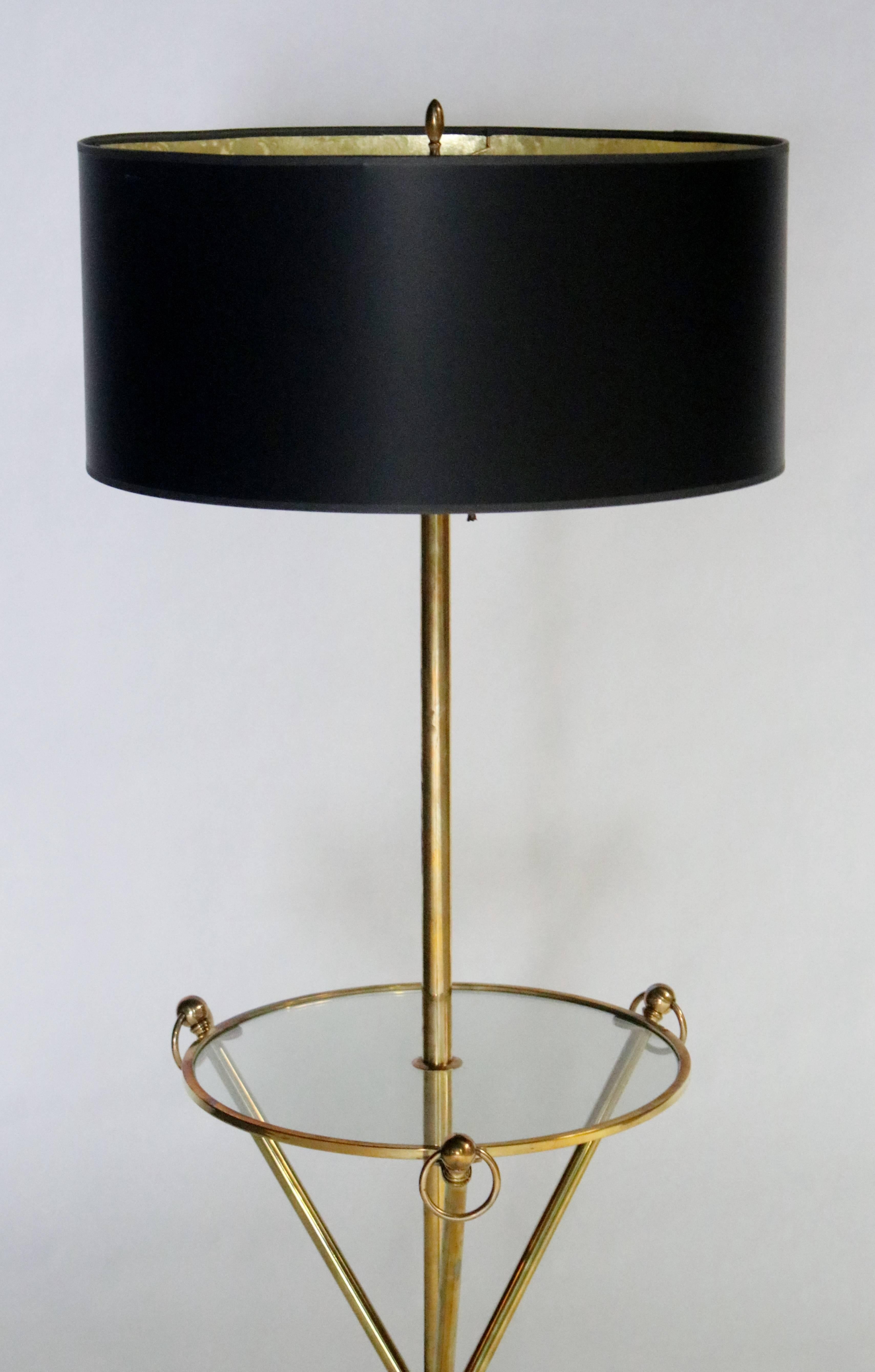 tripod floor lamp brass
