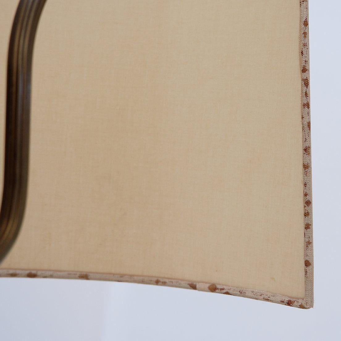 Brass Tripod Floor Lamp with Half Shade - Early 20th Century For Sale 7