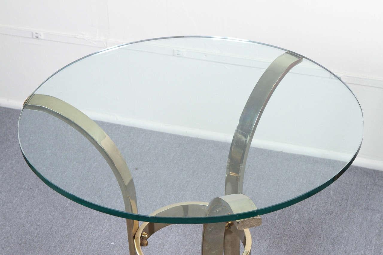 Brass tripod table with a 3/4