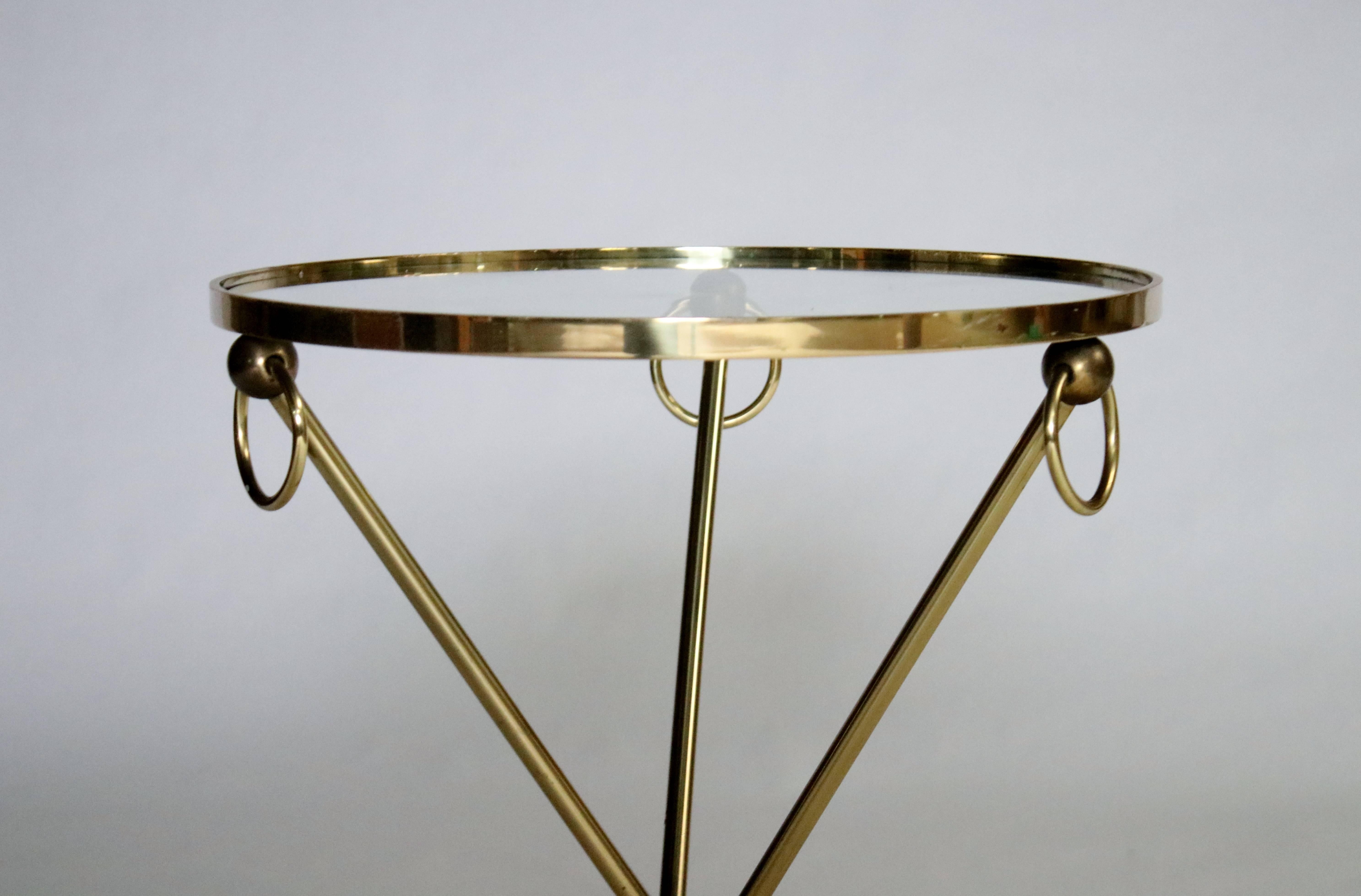 Brass Tripod Table with Loop Handles 1