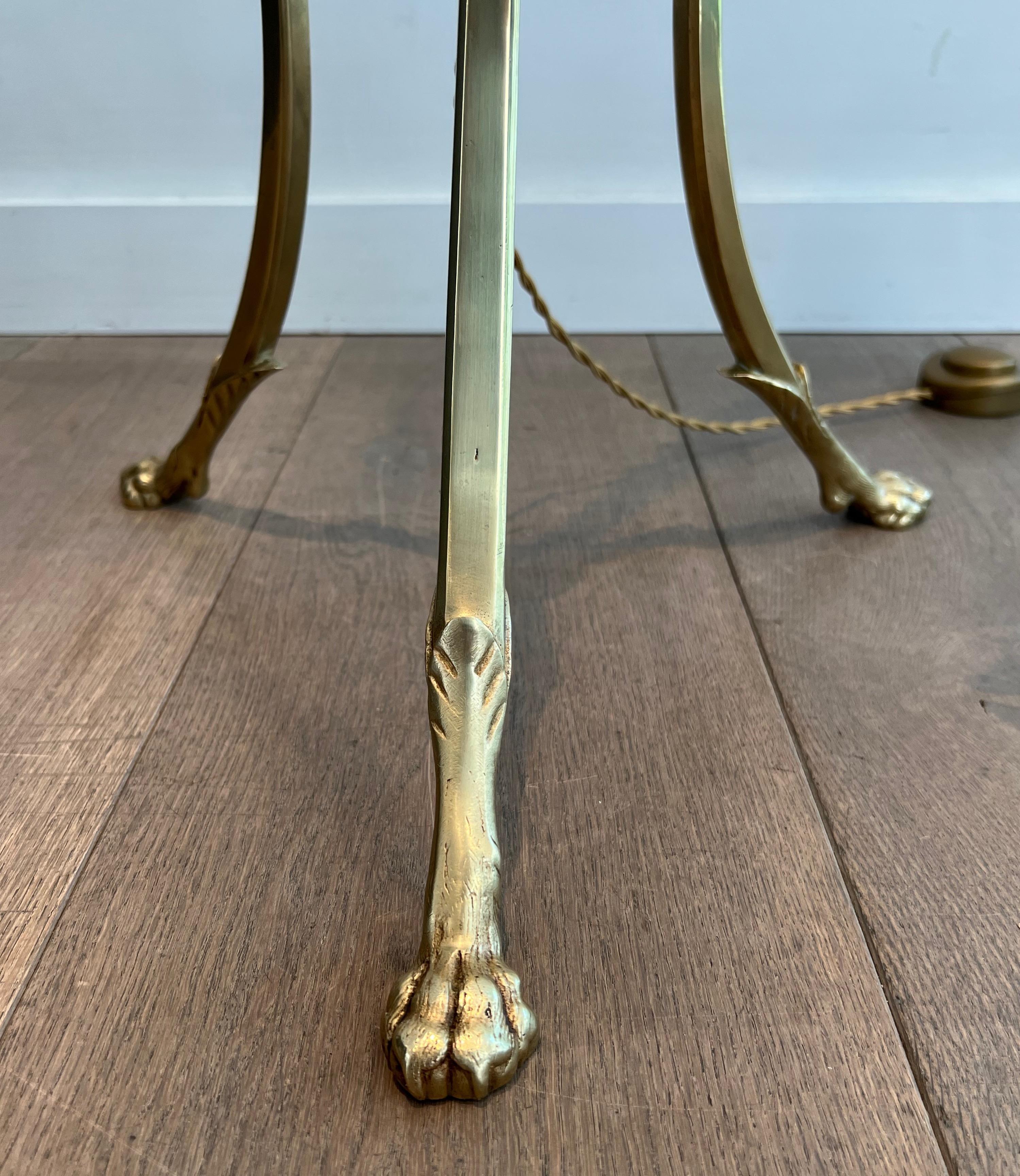 Lampada da terra Tripode in ottone con piedi ad artiglio di Maison Jansen in vendita 9