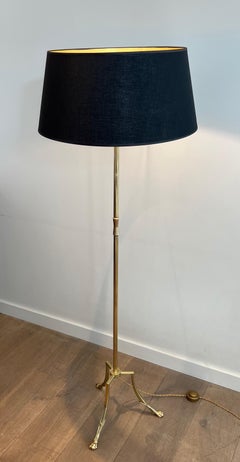 Brass Tripode Floor Lamp with Claw Feet by Maison Jansen