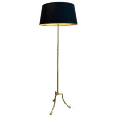 Lampada da terra Tripode in ottone con piedi ad artiglio di Maison Jansen
