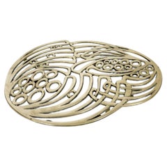 Sottopentola in ottone con decorazioni in stile Art Nouveau, Francia, anni '20