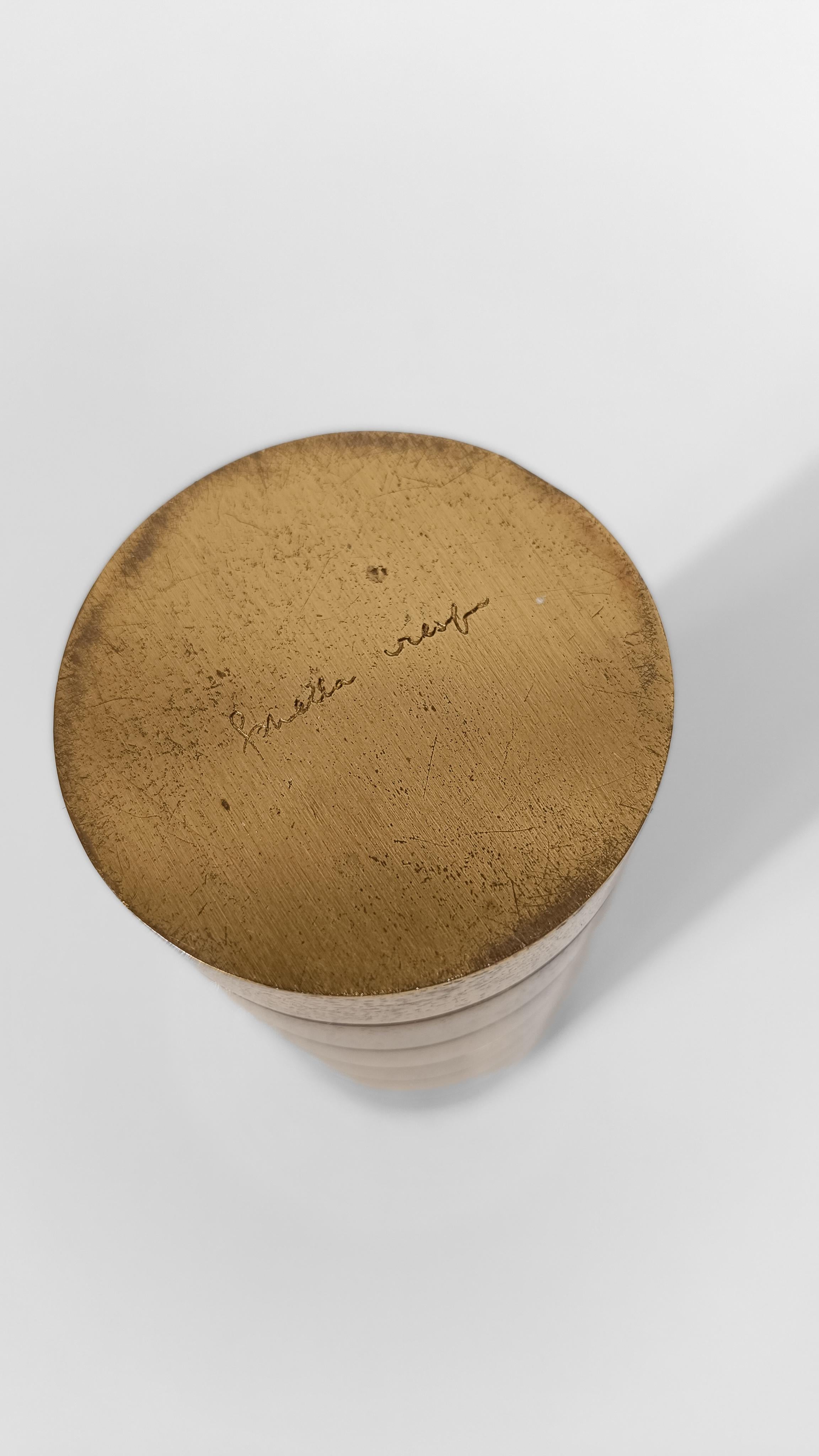 20th Century Brass tube Box / Cigarette Case Signed by Gabriella Gabriella Crespi, Italy 70s For Sale