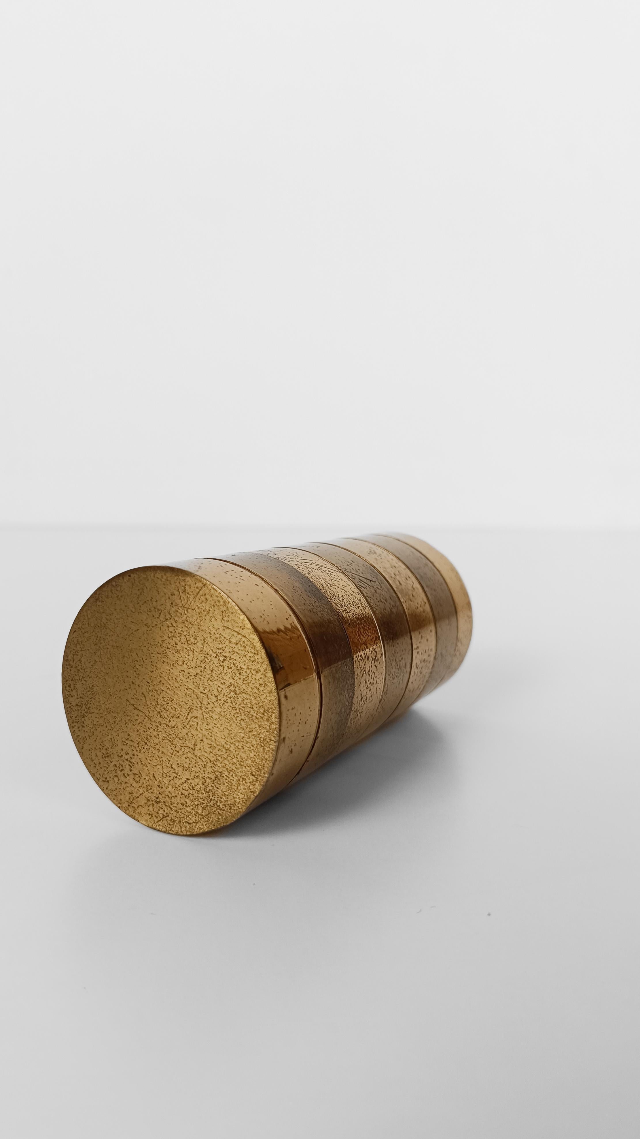 Brass tube Box / Cigarette Case Signed by Gabriella Gabriella Crespi, Italy 70s For Sale 1