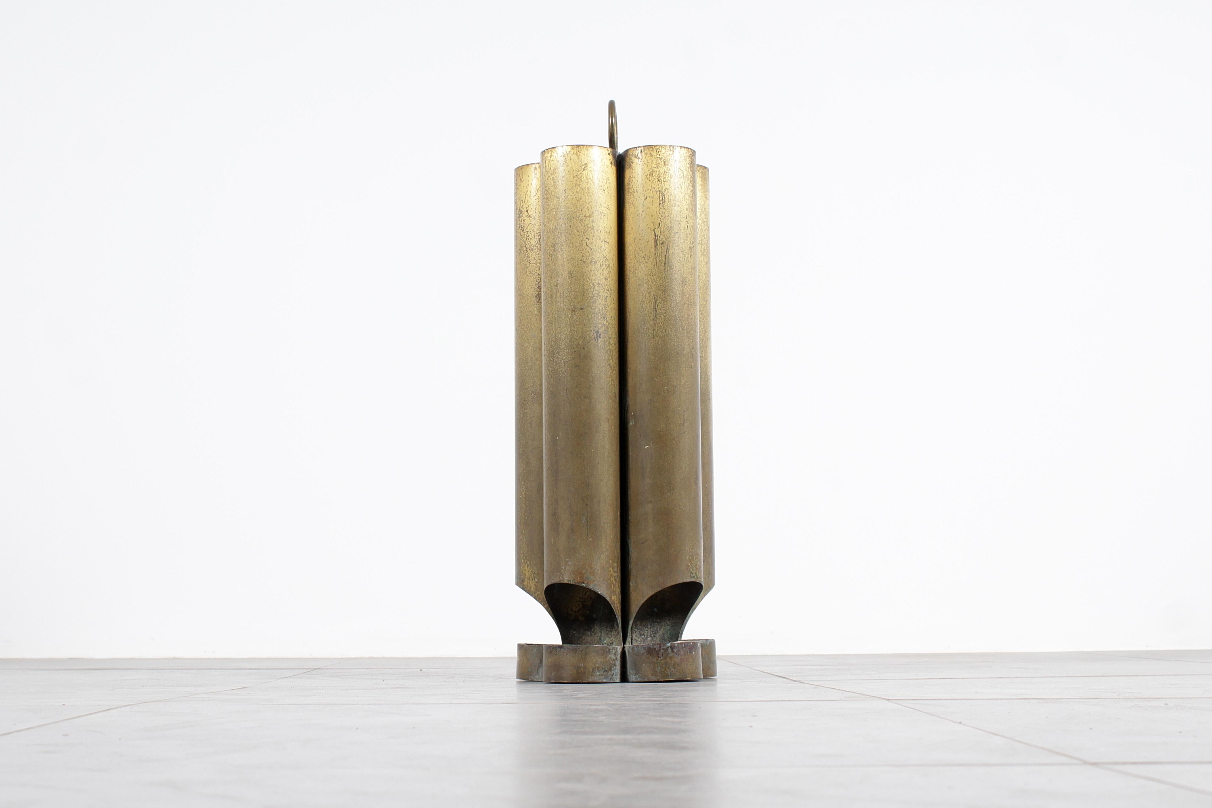 Italian Brass Tube Umbrella Stand 1960s Italy For Sale