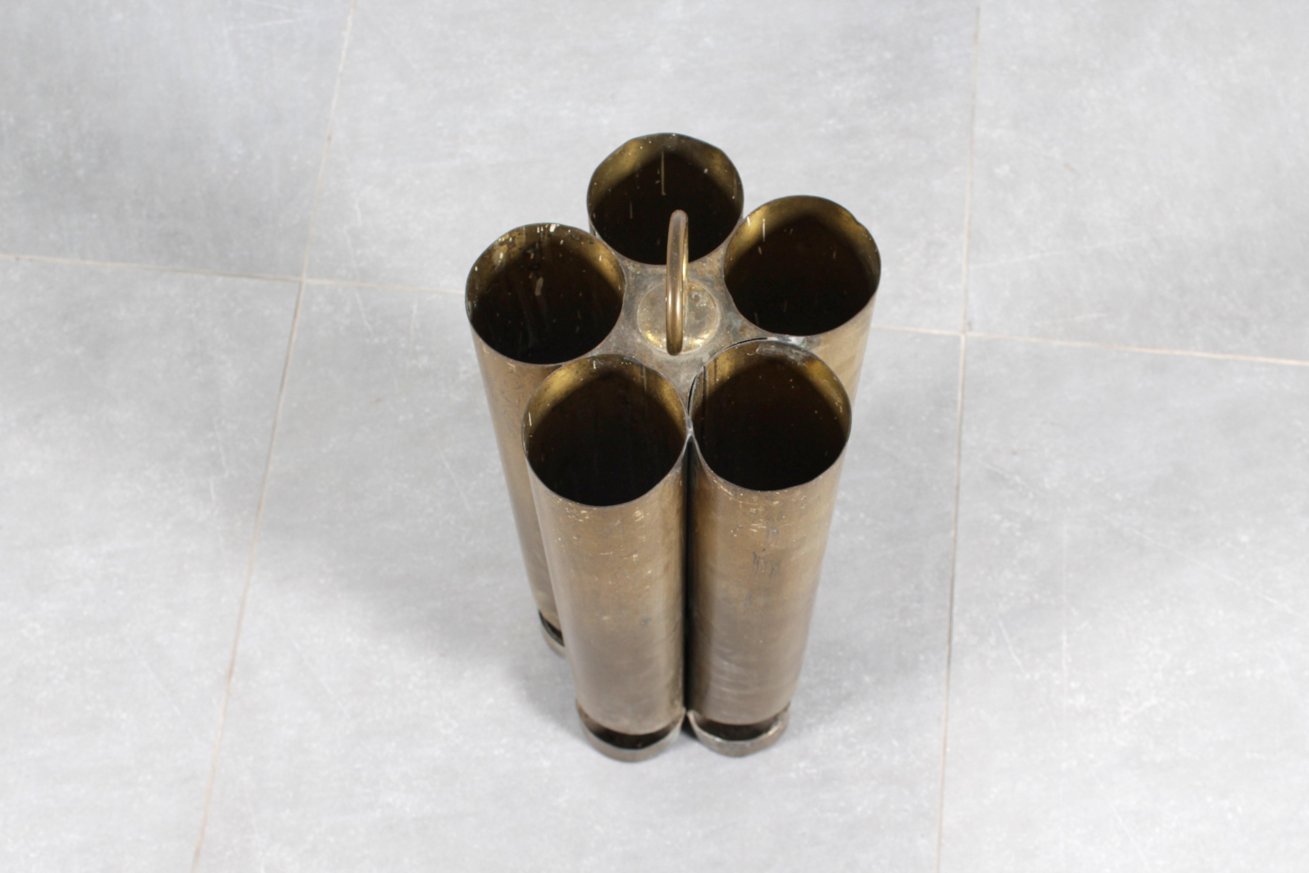 Mid-20th Century Brass Tube Umbrella Stand 1960s Italy For Sale