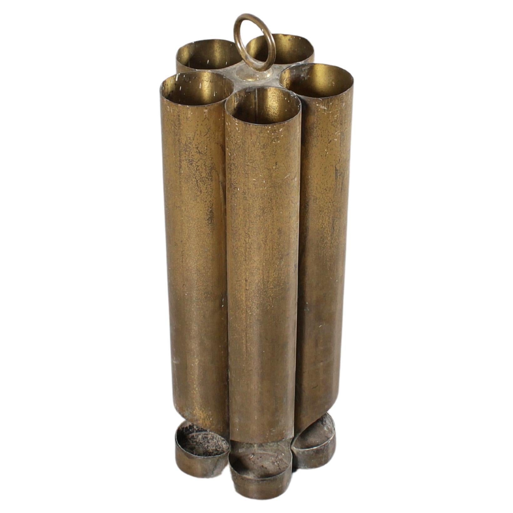 Brass Tube Umbrella Stand 1960s Italy