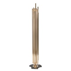 Brass Tubes Floor Lamp with Gold-Plated Solid Brass