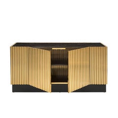 Brass Tubes II Sideboard in Gold Finish