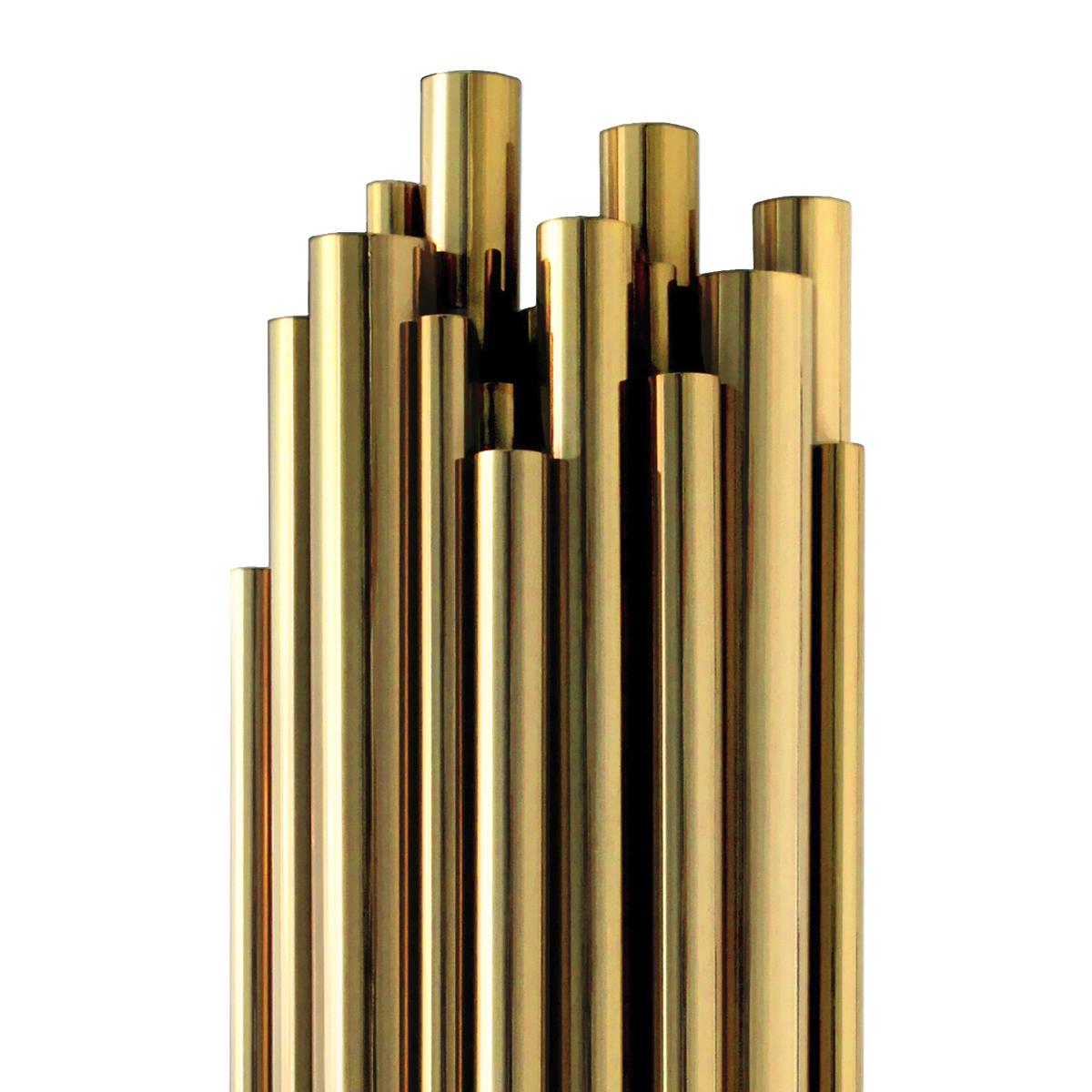 Wall lamp brass tubes with gold plated
polished solid brass tubes. 1 bulb, lamp
holder type E27, max 40 watt. Bulbs not
included.

 