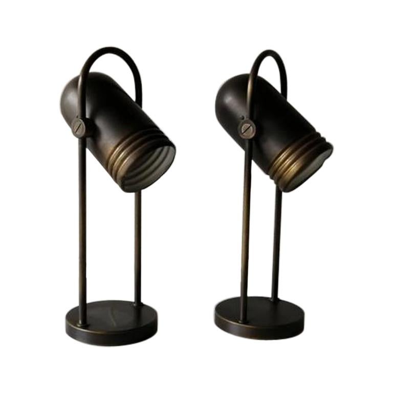 Brass Tubular Pair of Desk Lamps by Rolf Krüger for Heinz Neuhaus, 1960s  Germany For Sale at 1stDibs