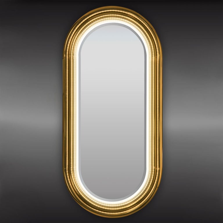 Brass Tubular with LED Wall Mirror For Sale at 1stDibs brass led