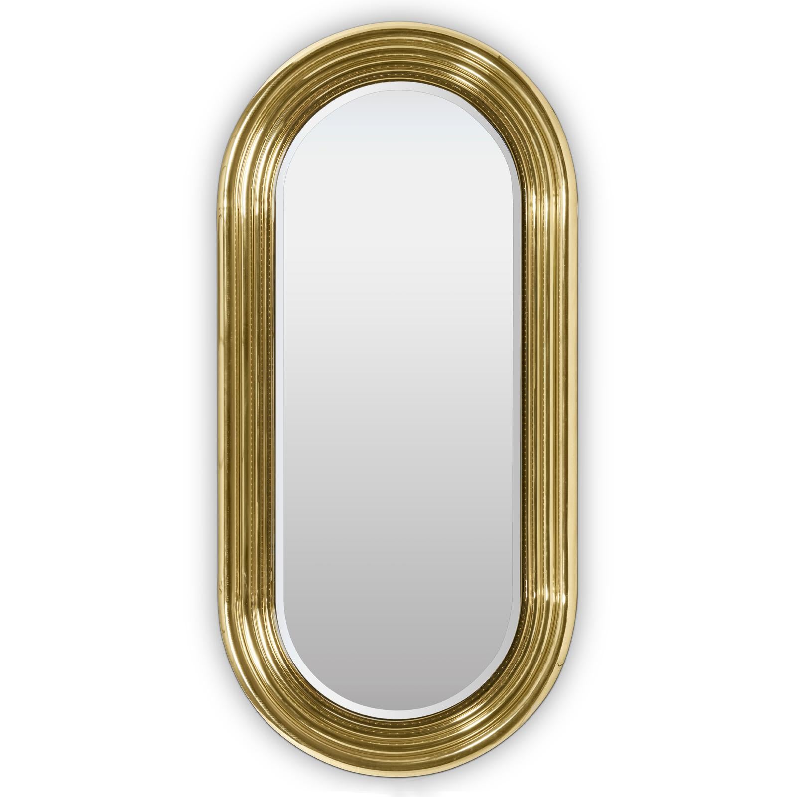 brass led mirror
