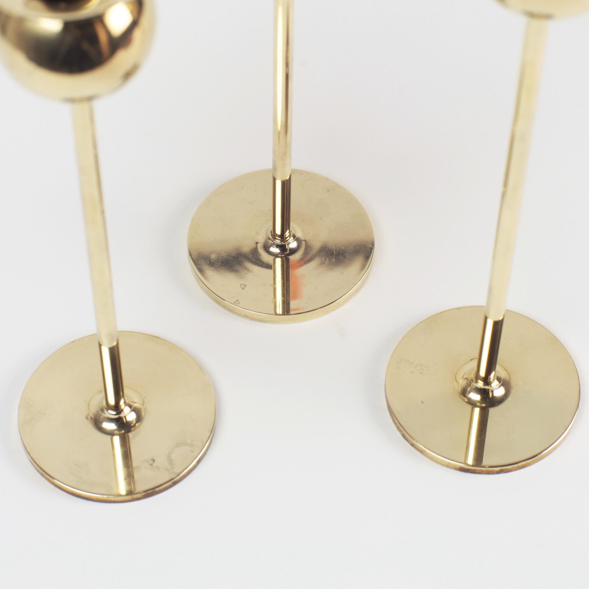 Brass Tulip Candleholders by Pierre Forsell for Skultuna, Sweden, 1970s 1