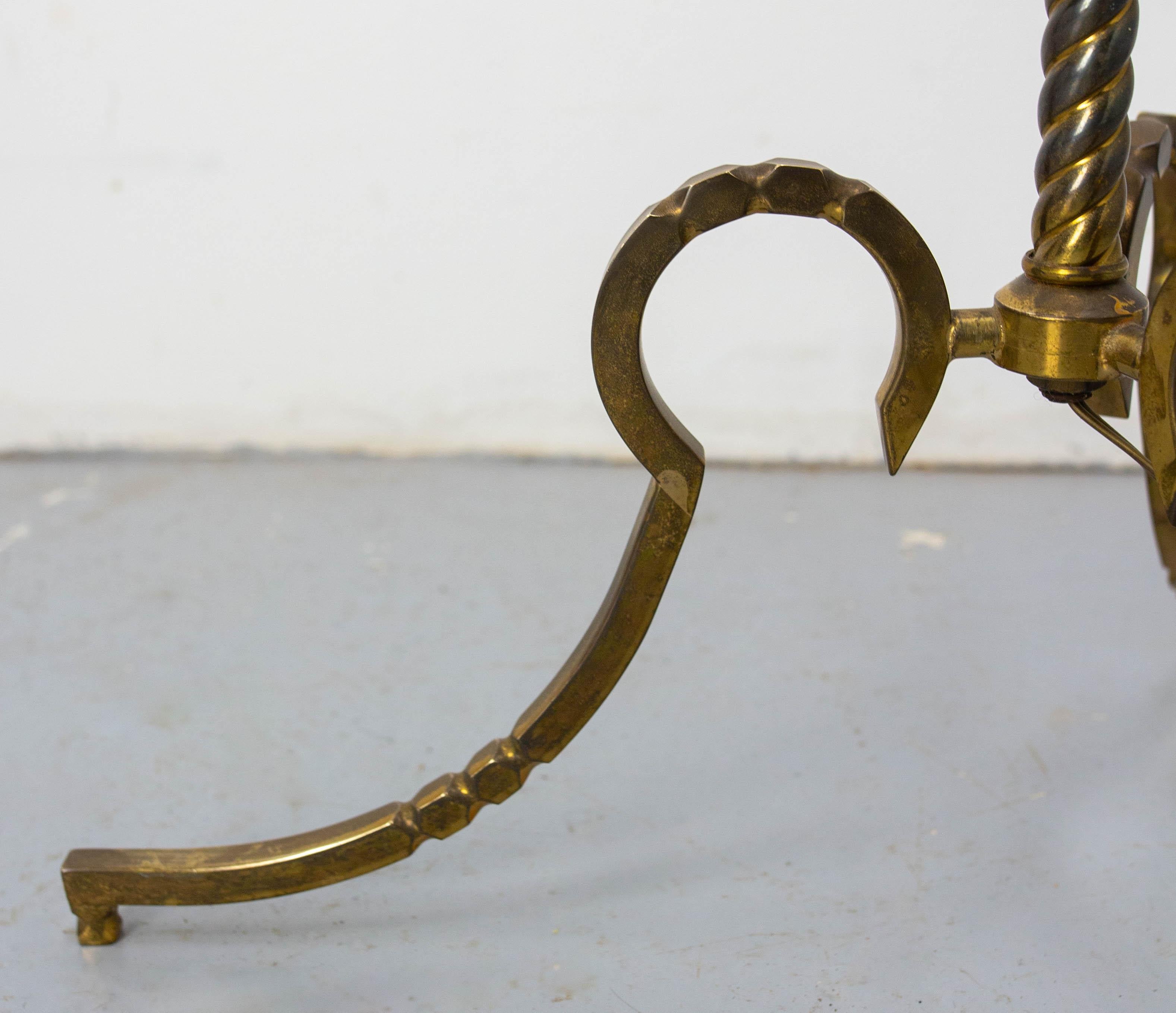 Ottone Lampada da terra d'epoca in ottone tornito Stile classico, francese, circa 1960 in vendita