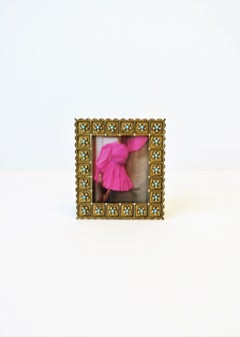 Brass Turquoise and Swarovski Crystal Picture Frame