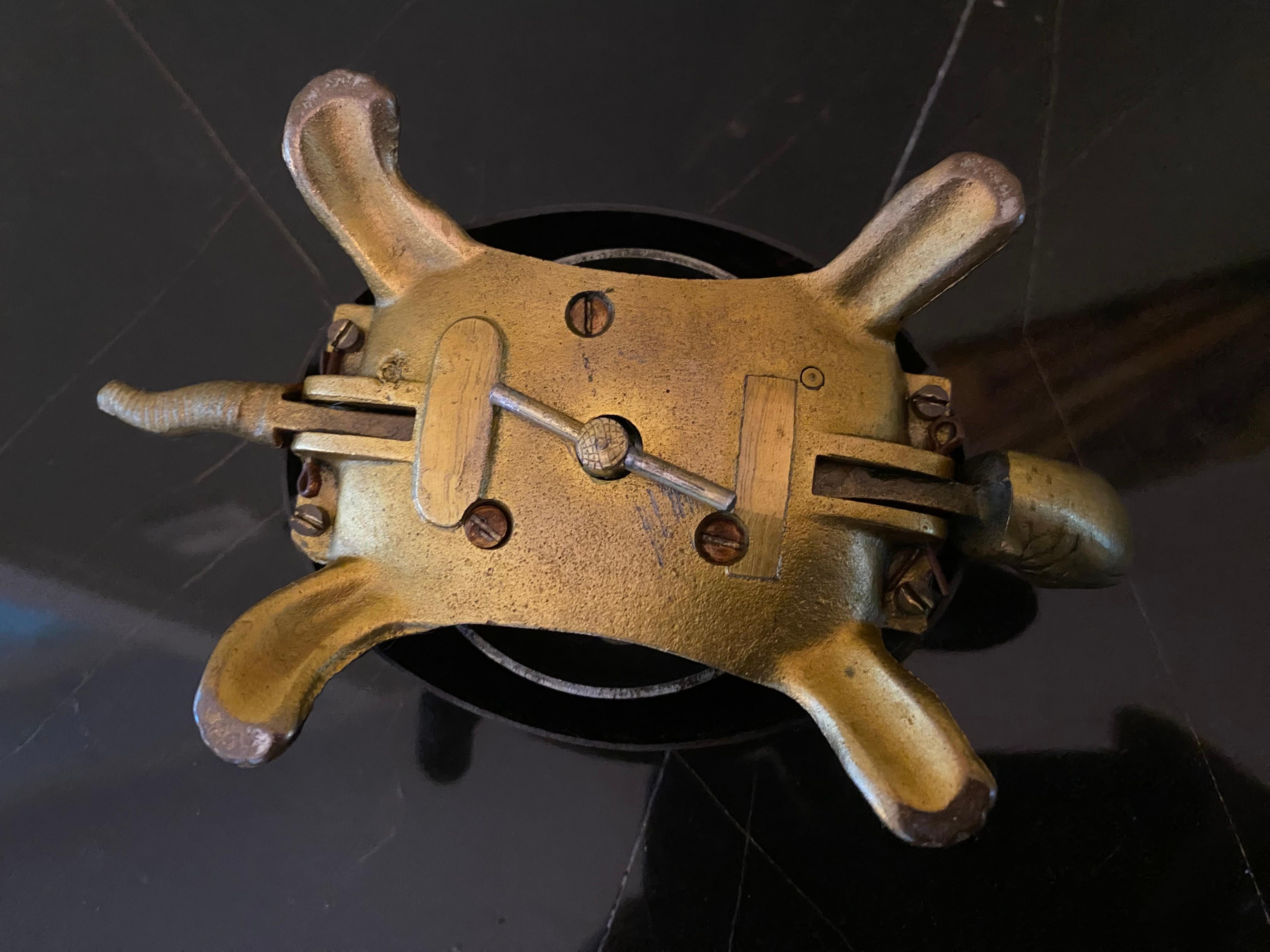 20th Century Brass Turtle Call Bell / Service Bell / Reception Bell with Damascene Decoration