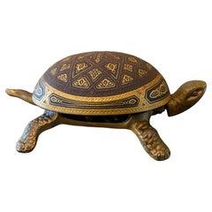 Brass Turtle Call Bell / Service Bell / Reception Bell with Damascene Decoration