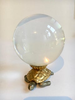Brass Turtle Carrying Crystal Ball