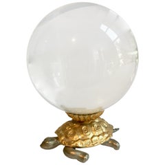 Brass Turtle Carrying Crystal Ball