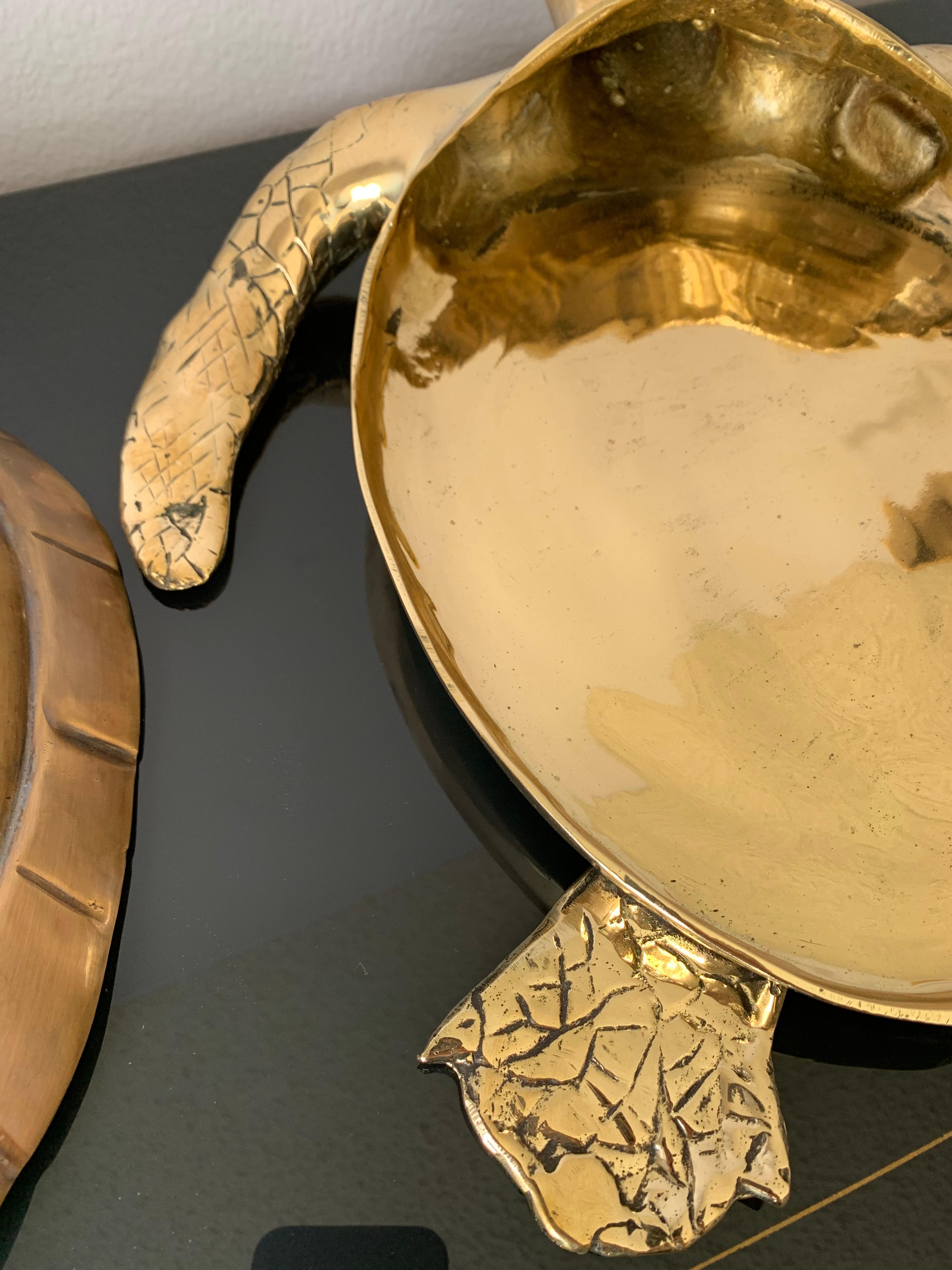 Brass Turtle Sculpture Jewelry Box 1