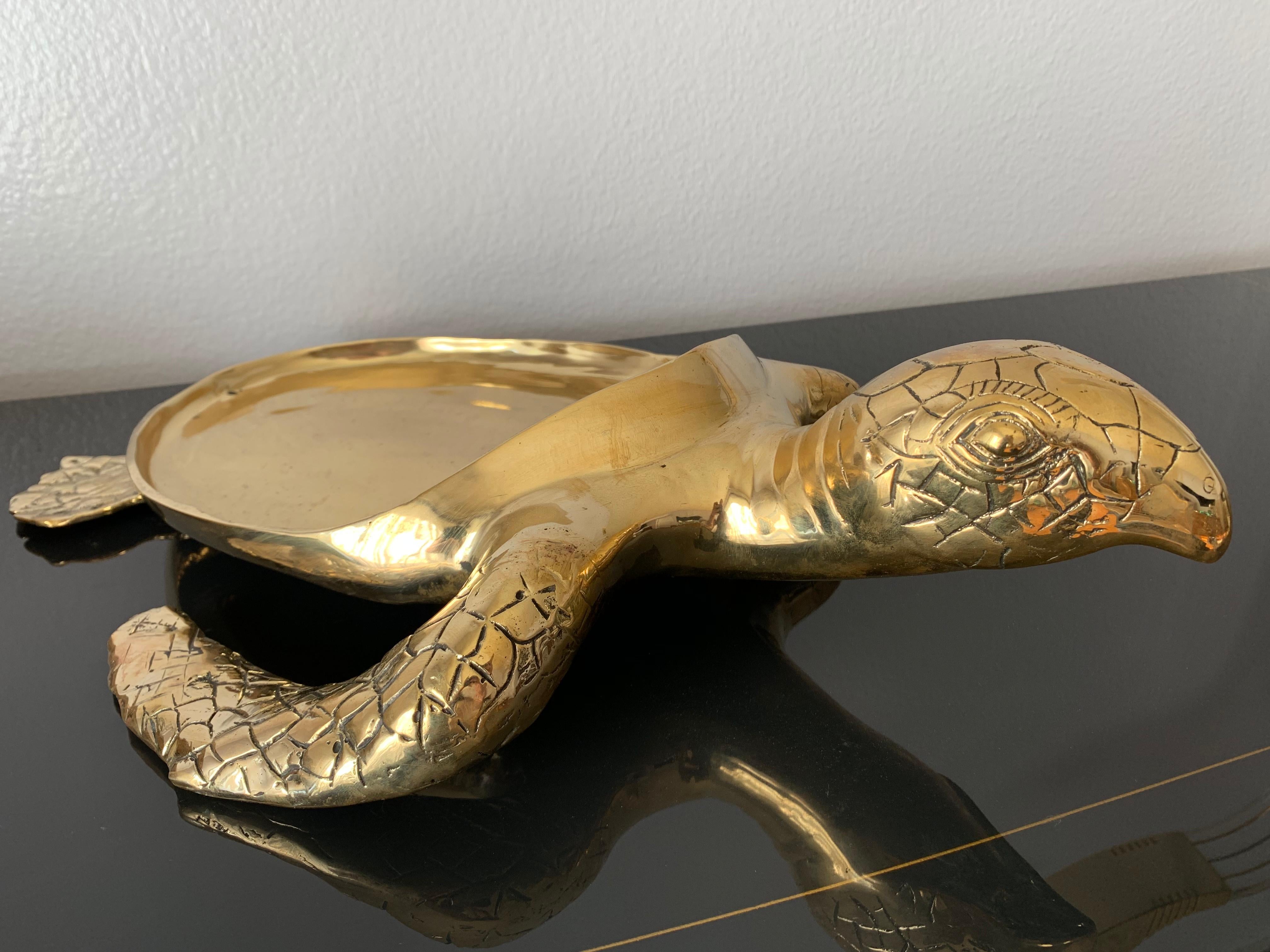 Brass Turtle Sculpture Jewelry Box 2