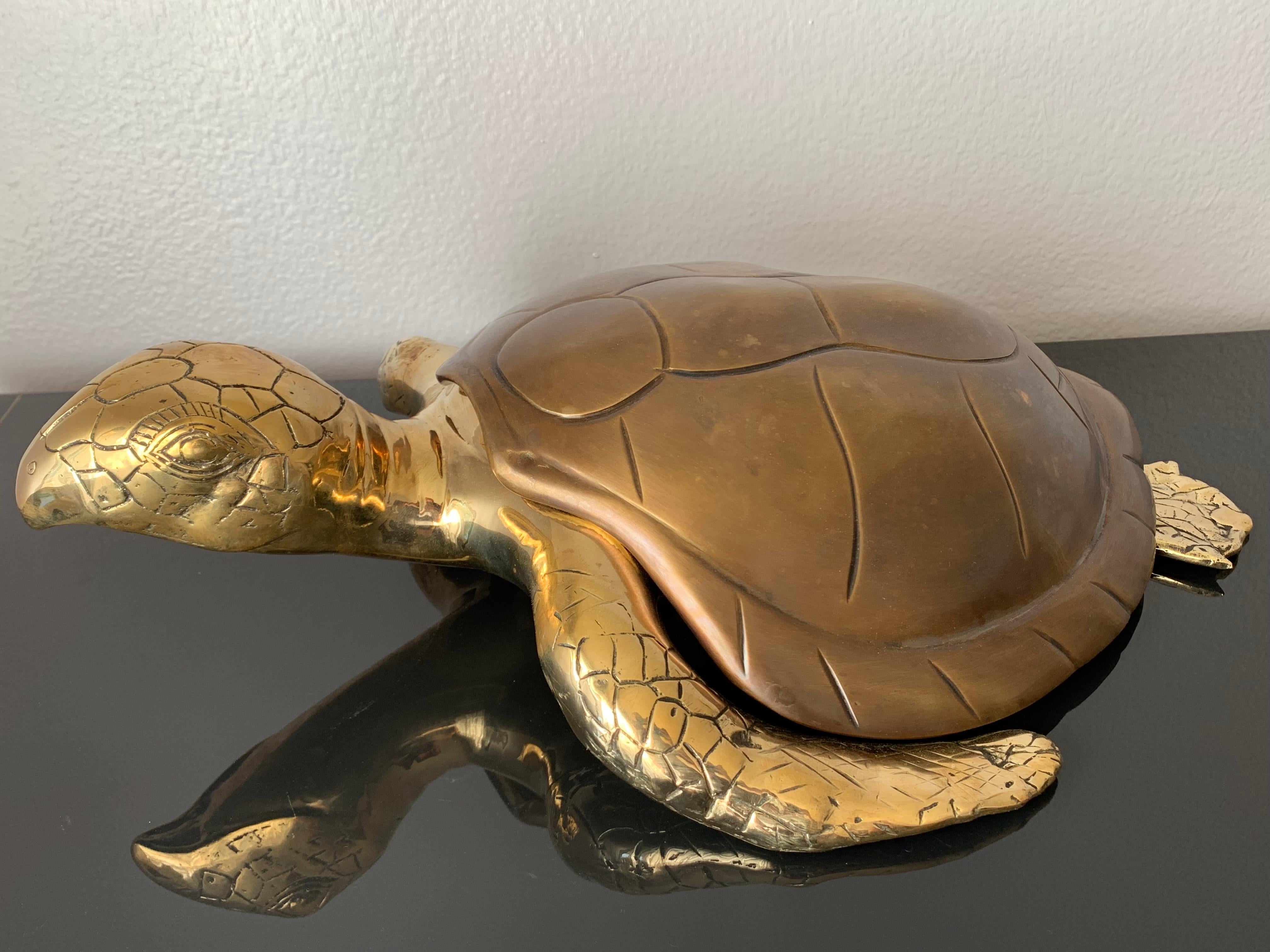 brass turtle box