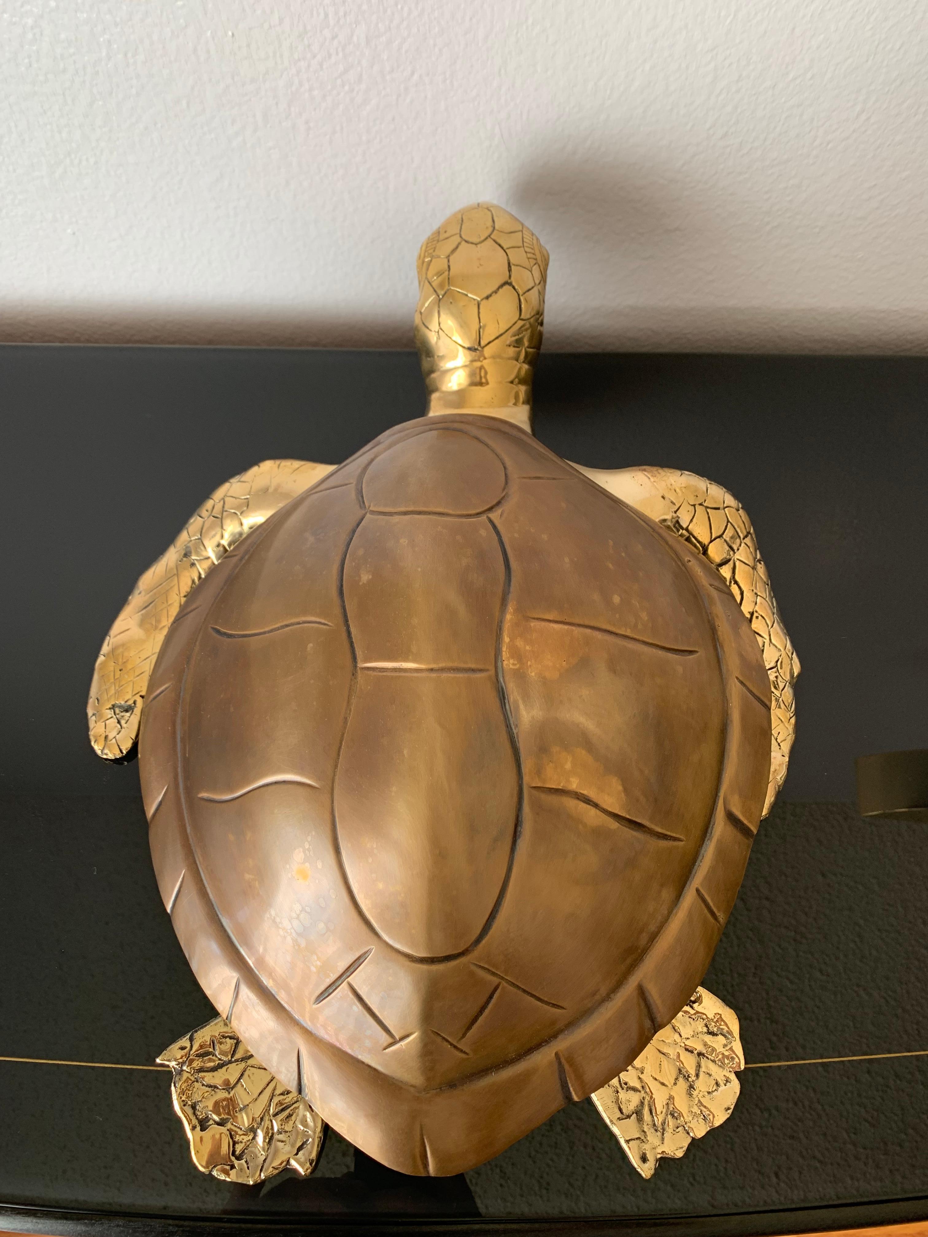 brass turtle trinket box