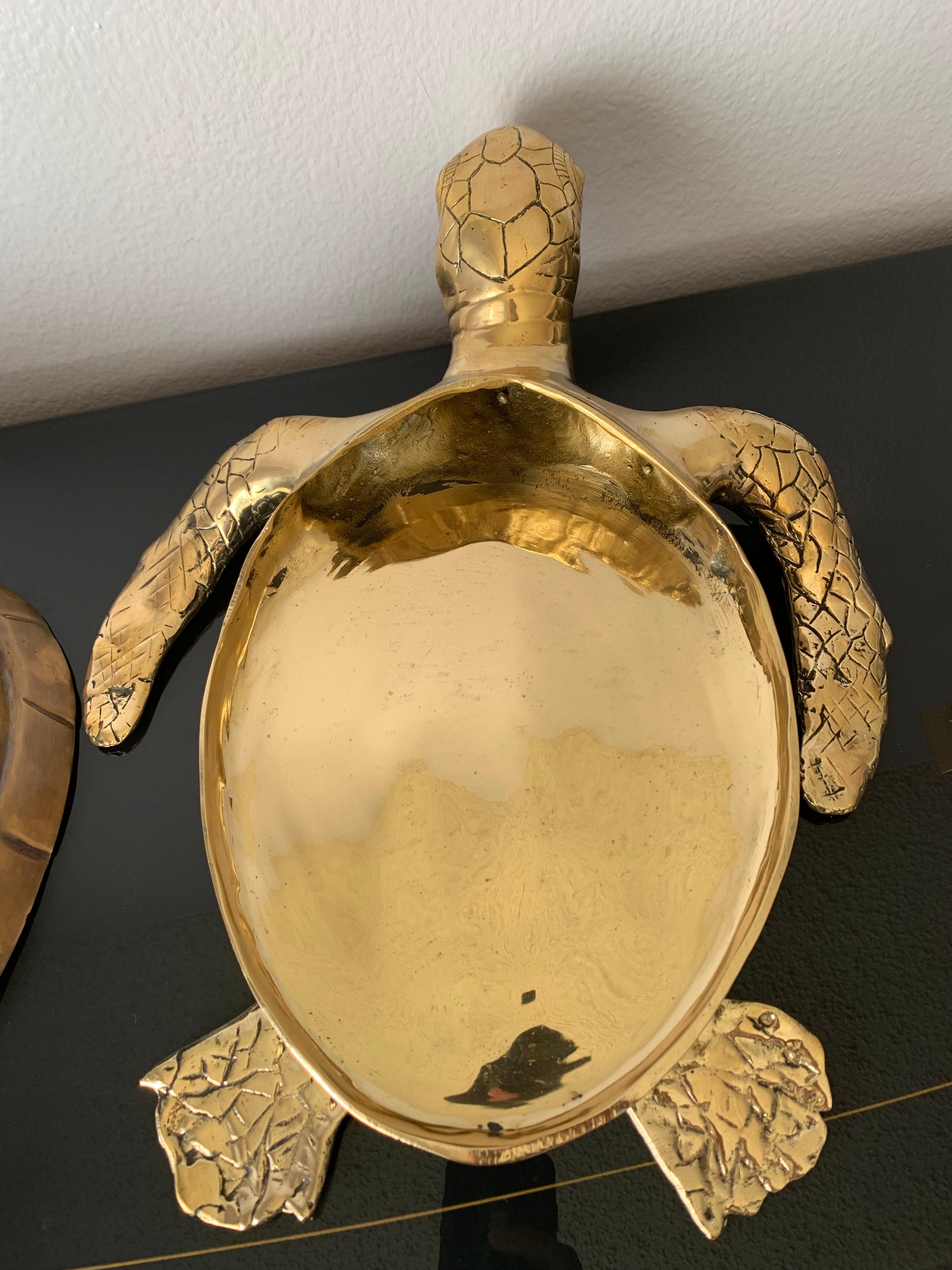 Brass Turtle Sculpture Jewelry Box In Good Condition In North Hollywood, CA