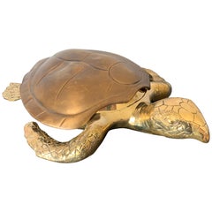 Brass Turtle Sculpture Jewelry Box