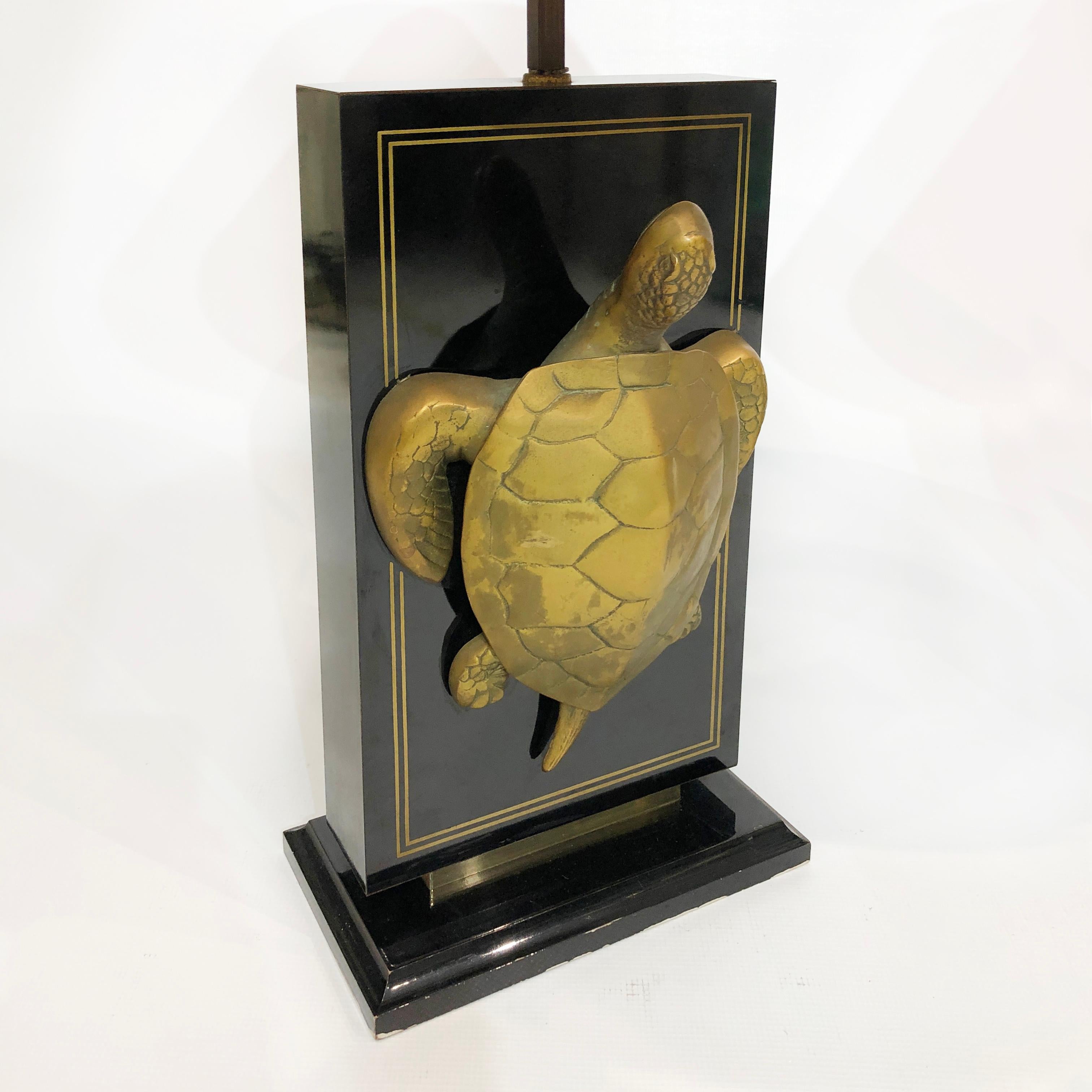 Brass Turtle Table Lamps Hollywood Regency Boho Vintage Chic Retro 1970s Antique 5
