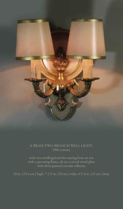 Brass Two Branch Wall Light, 20th Century