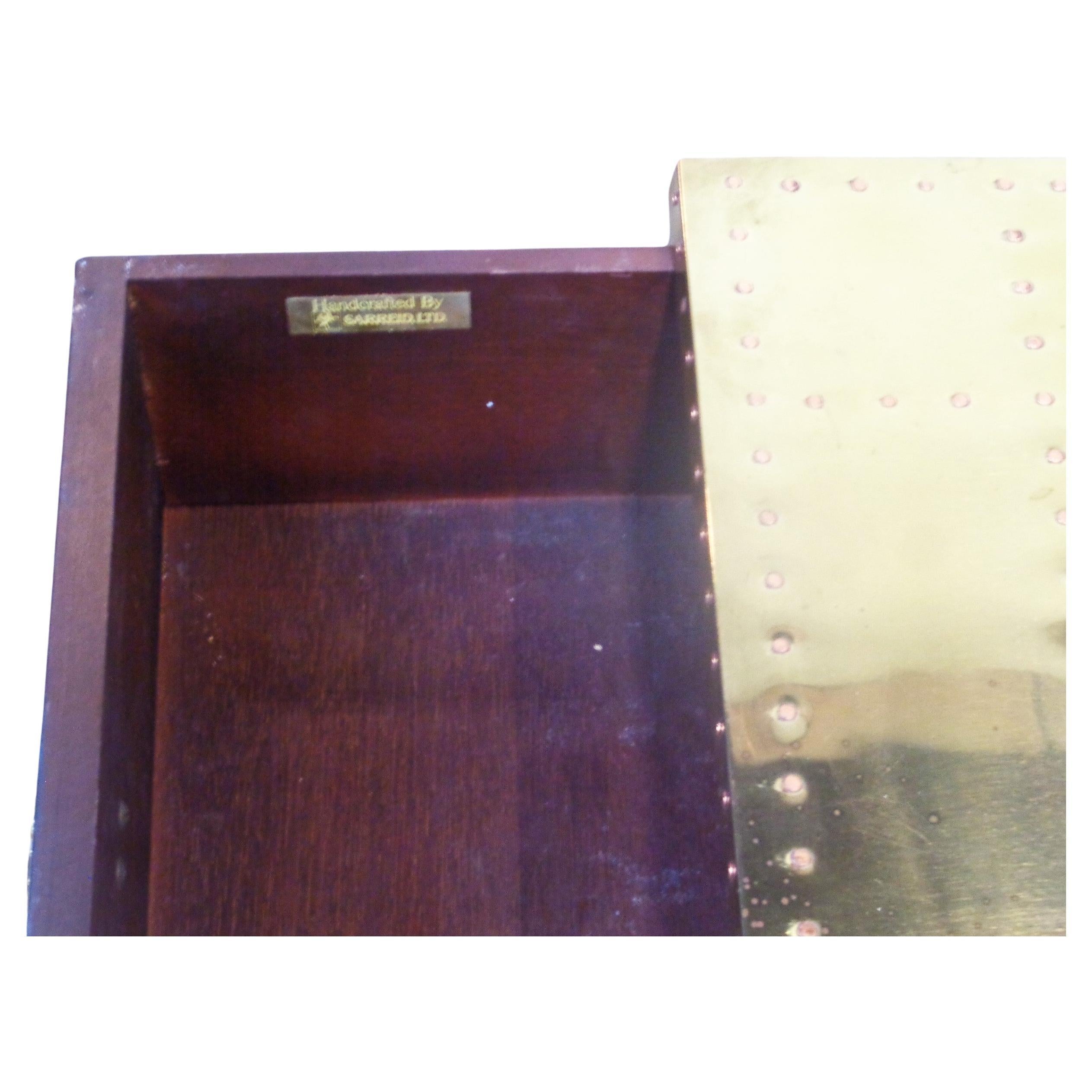 Brass Two Drawer Low Chest by Sarreid, 1970's 3