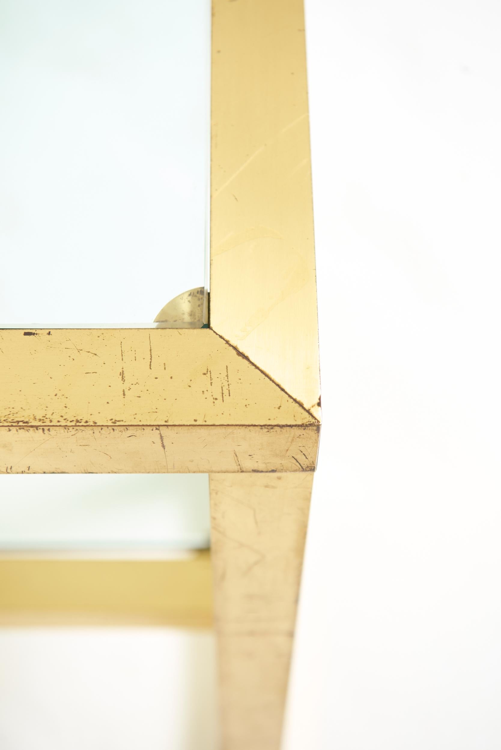 Brass Two-Tier Console Table For Sale 5