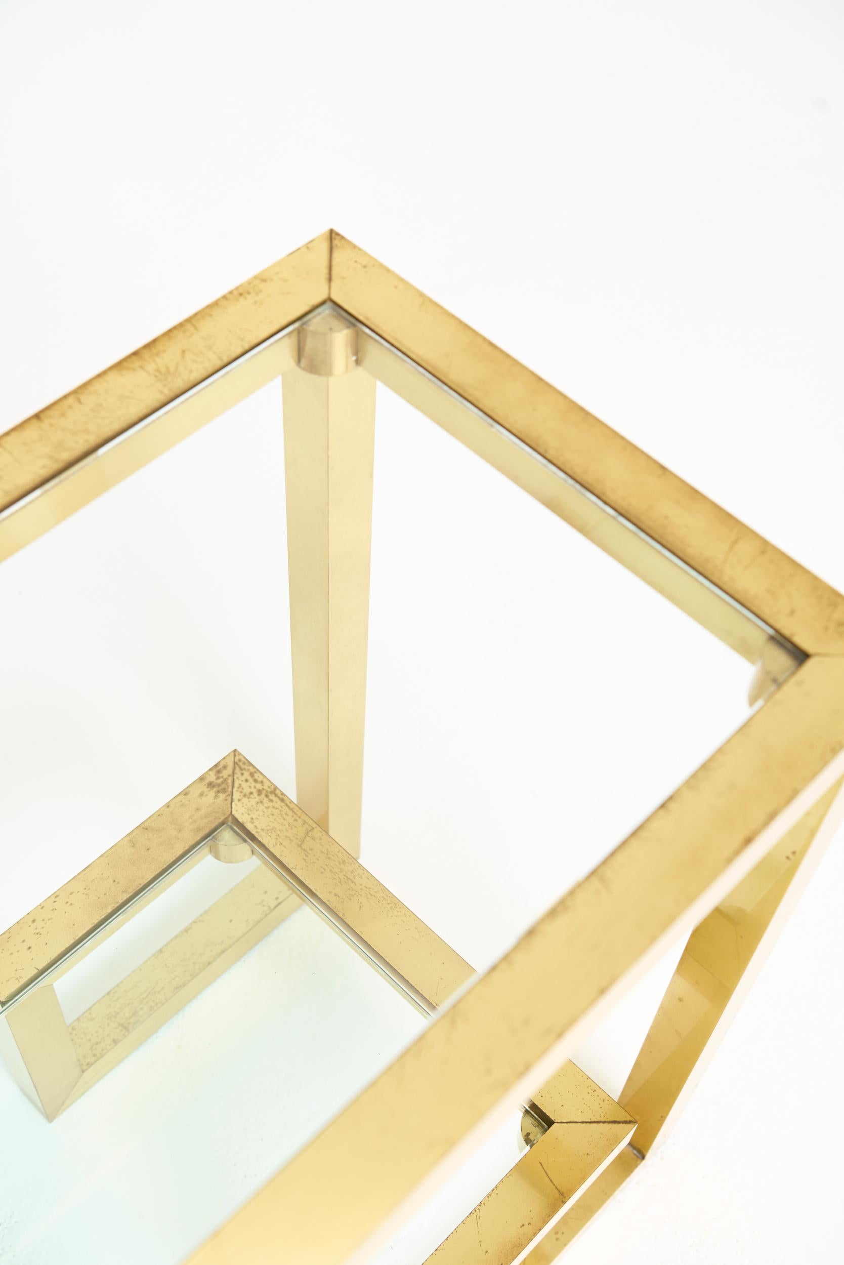 Brass Two-Tier Console Table In Good Condition For Sale In London, GB