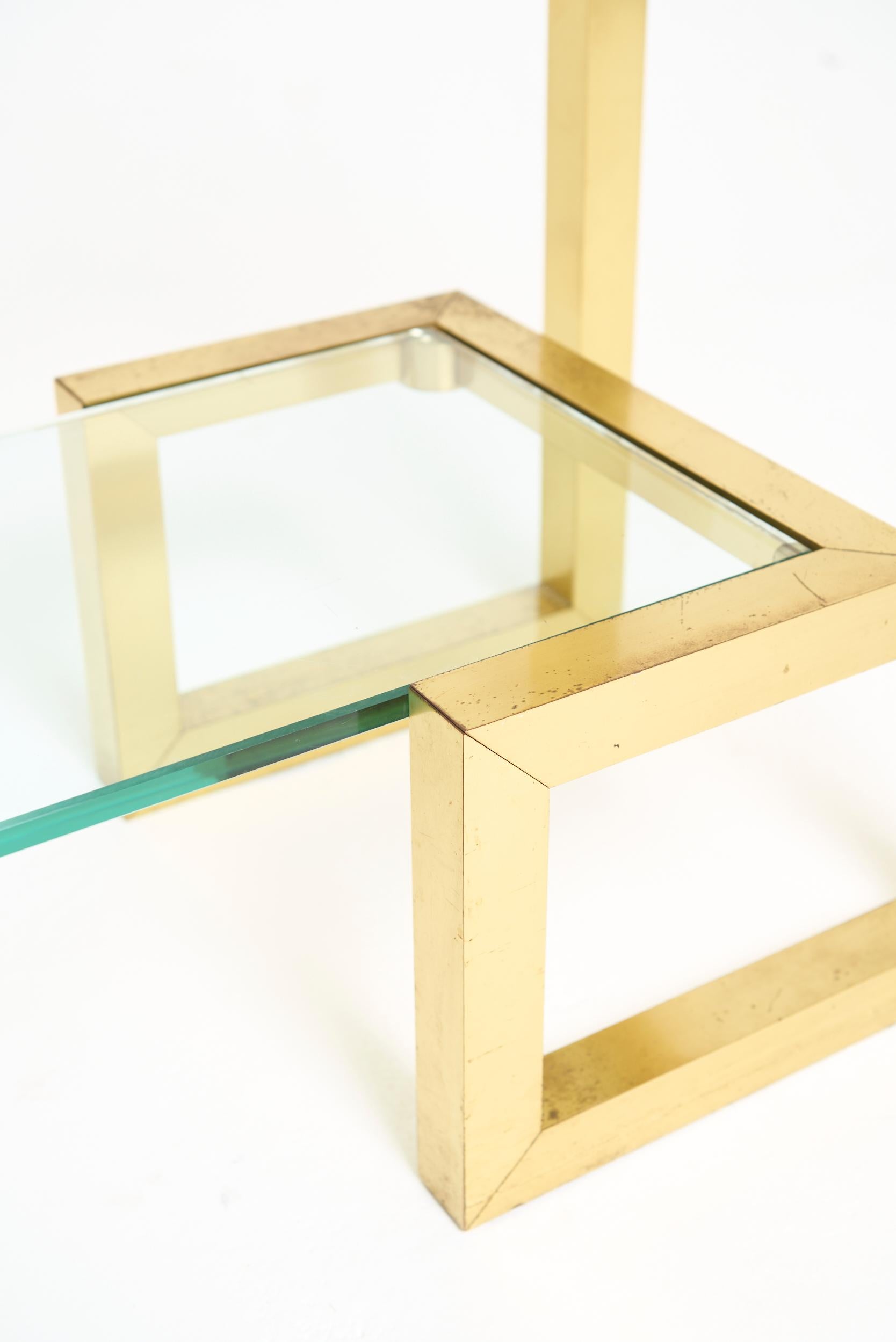Late 20th Century Brass Two-Tier Console Table For Sale