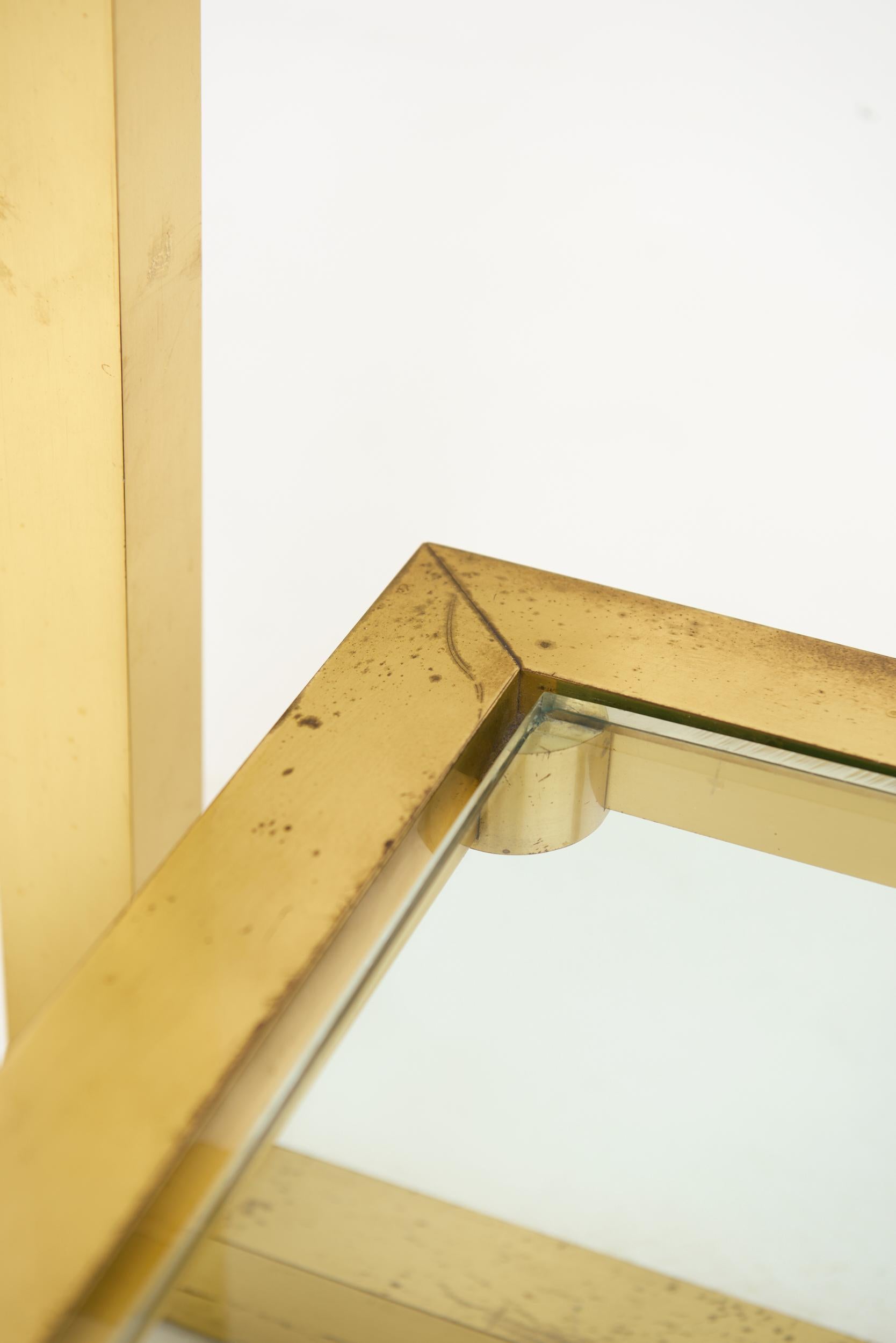 Brass Two-Tier Console Table For Sale 2